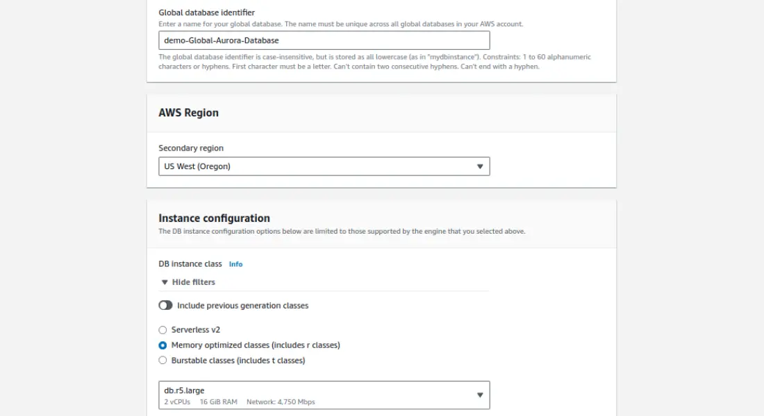 Add Name in Global database identifier