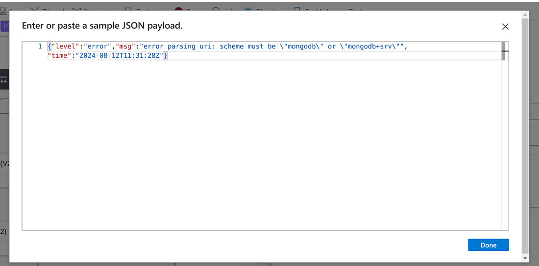 Use sample payload to generate schema